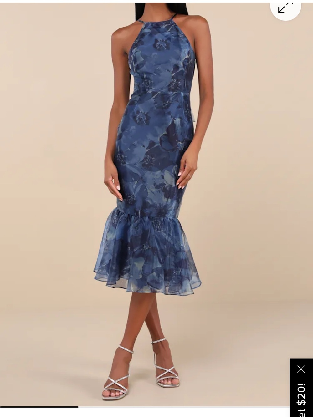 Lulus Admirable Essence Floral Organza Midi Dress